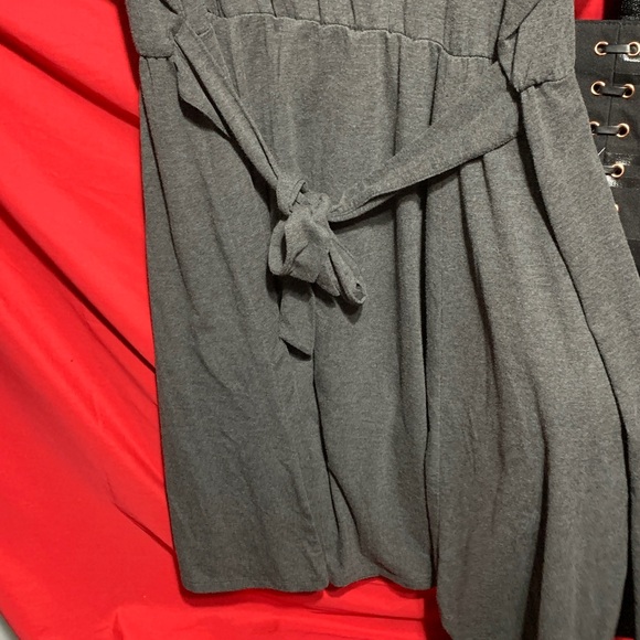 #355 size 3 torrid Gray short sleeve Women's Dress w/ belt in back - no pockets - Picture 2 of 2